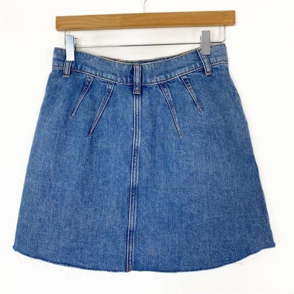 FREE PEOPLE WE THE FREE Cosmico Denim Cutoff Mini Jean Skirt Size 27 Boho Flirty - Picture 4 of 6